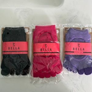 NEW - 3pk ToeSox Bella full toe grip